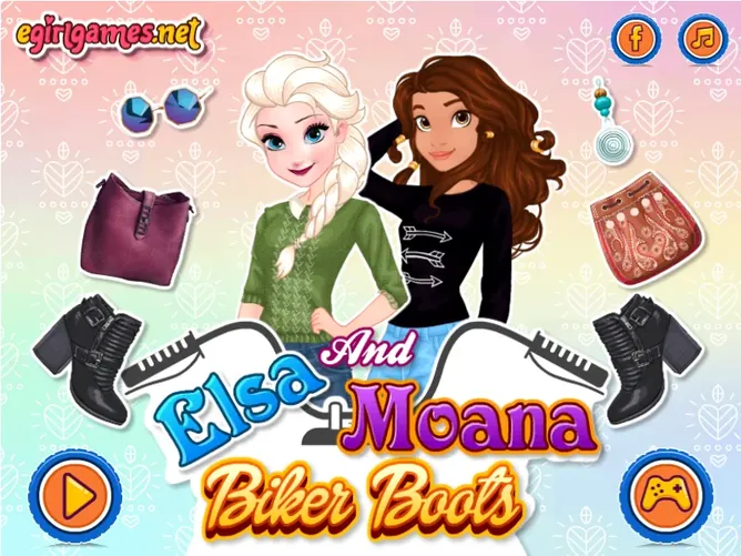 Elsa And Moana Biker Boots